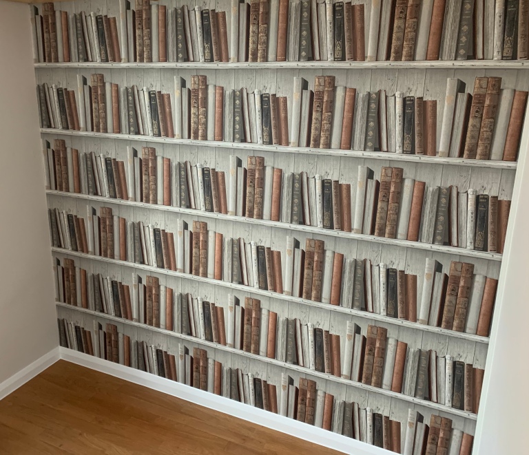 Grandeco Books wallpaper feature wall image